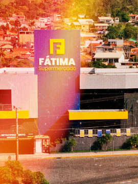 Foto frontal da estrutura do Fátima Supermercado