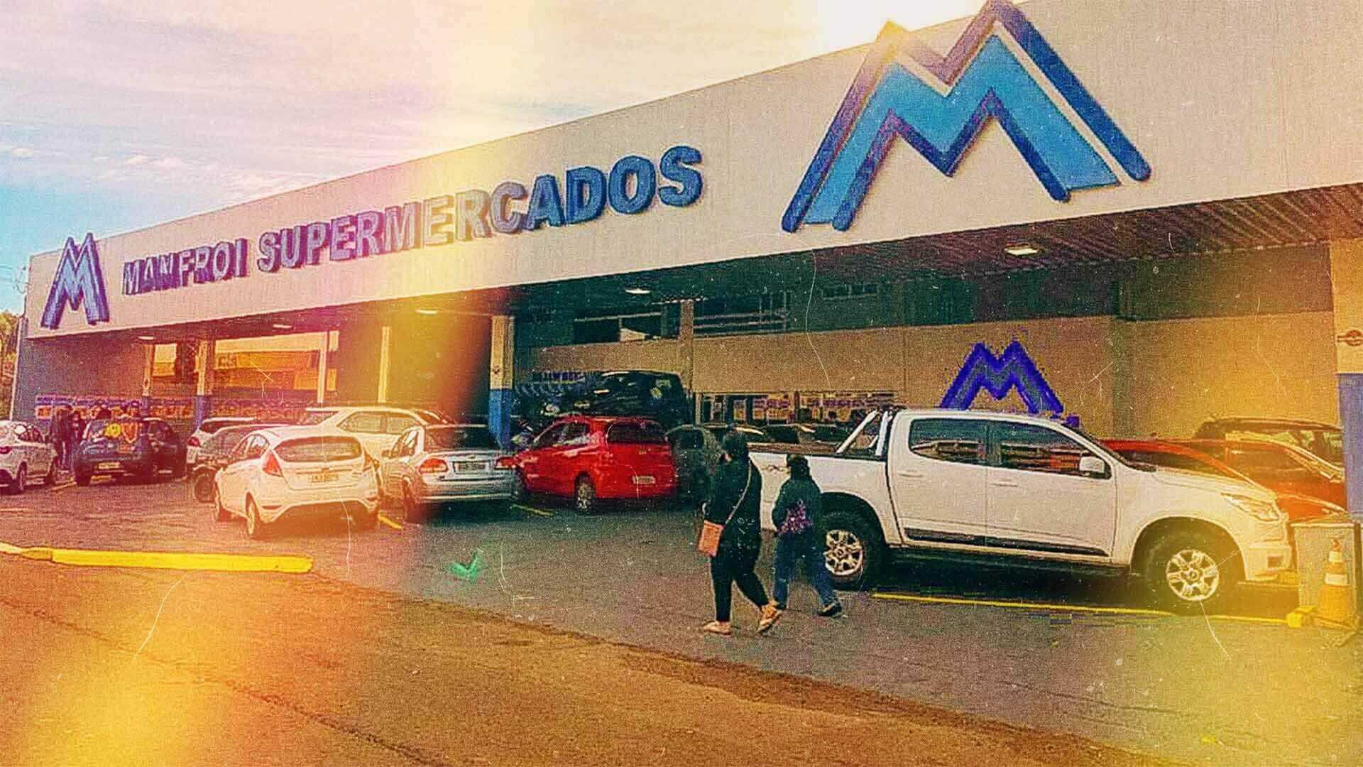 Fachada frontal do Supermercado Manfroi