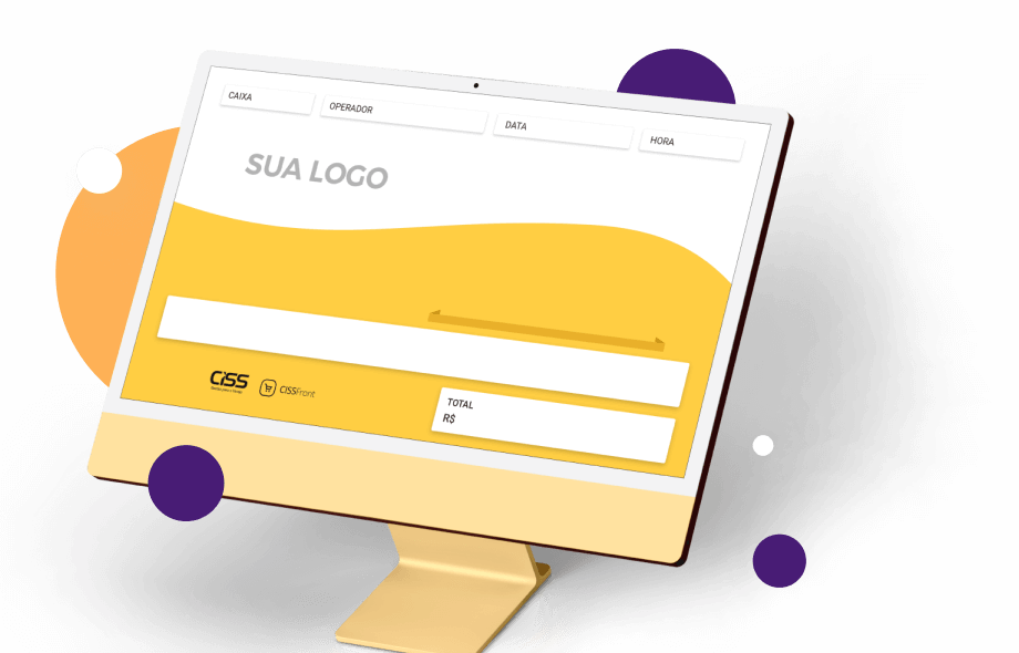 Exemplo de layout do sistema de frente de caixa CISSFront