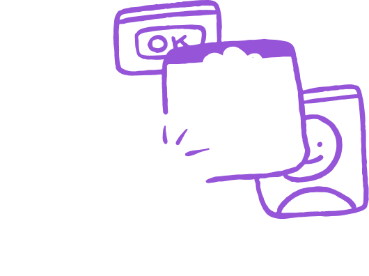  Ilustração de uma pessoa conversando com um amigo por meio de uma página de vídeo, expressando alegria e conexão.