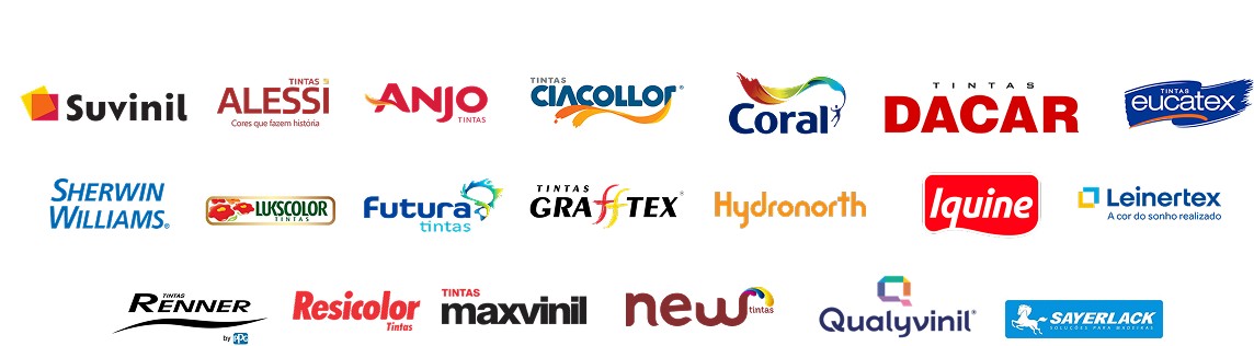 Logos da marcas de tinta homologadas no CISSPoder: Suvinil
